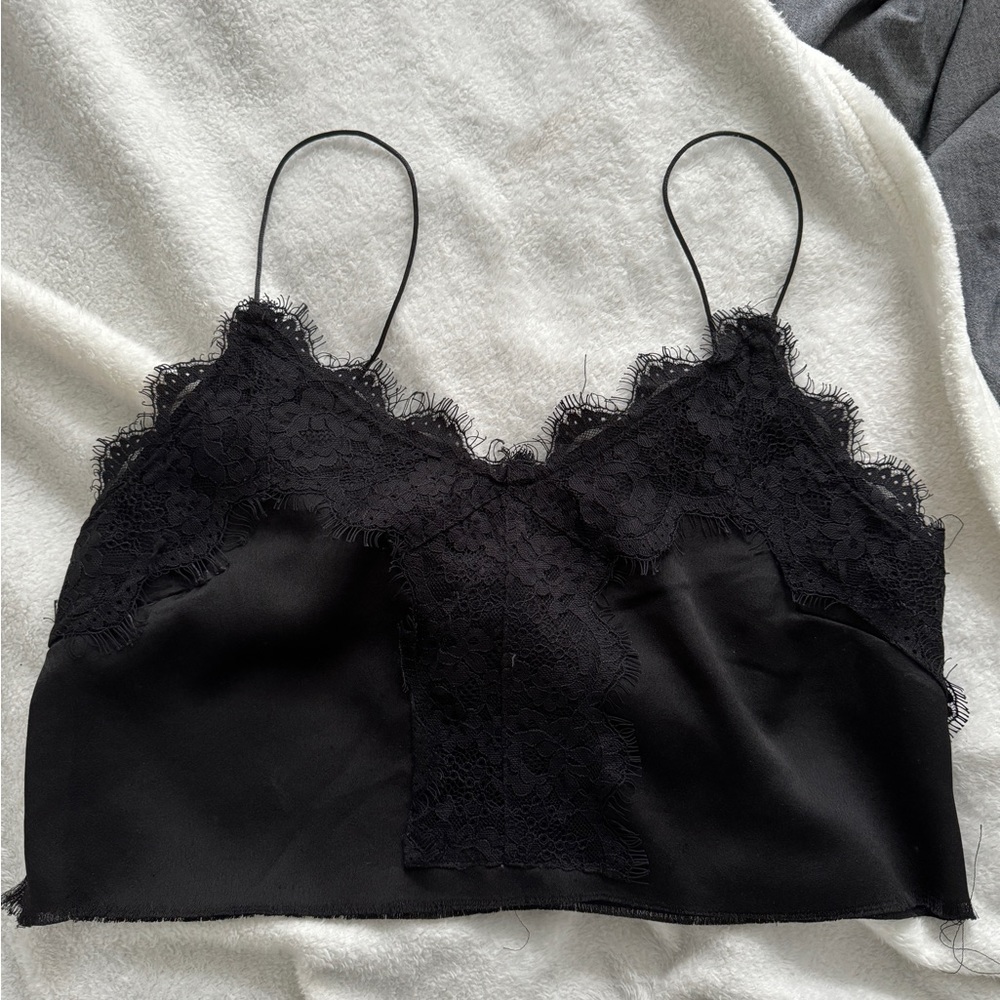 Black Satin Cami - Stradivarius
